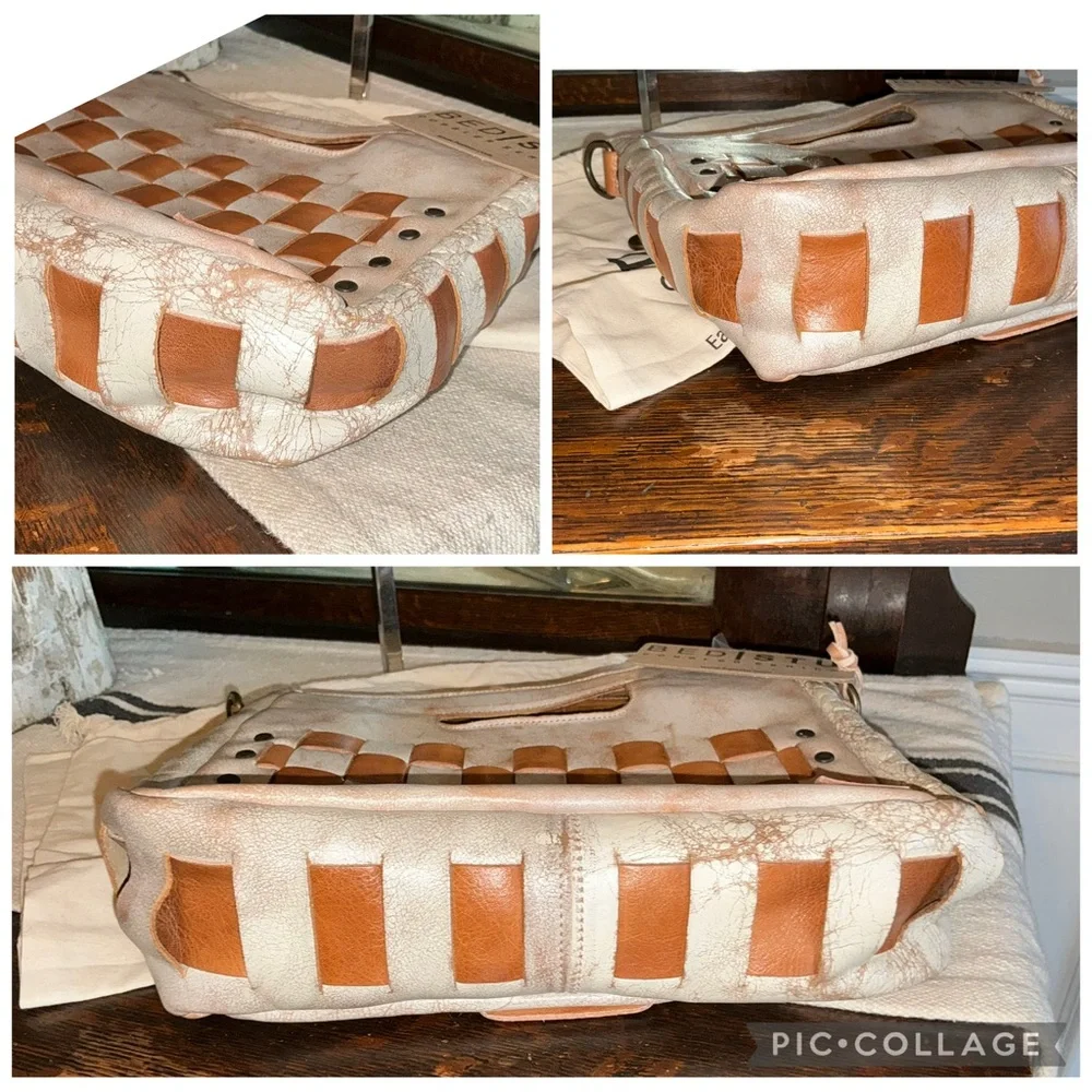 NWT Bed Stu Leather Keiki Crossbody Bag Handbag Nectar Lux Tan Rustic MSRP $235 - Picture 7 of 13